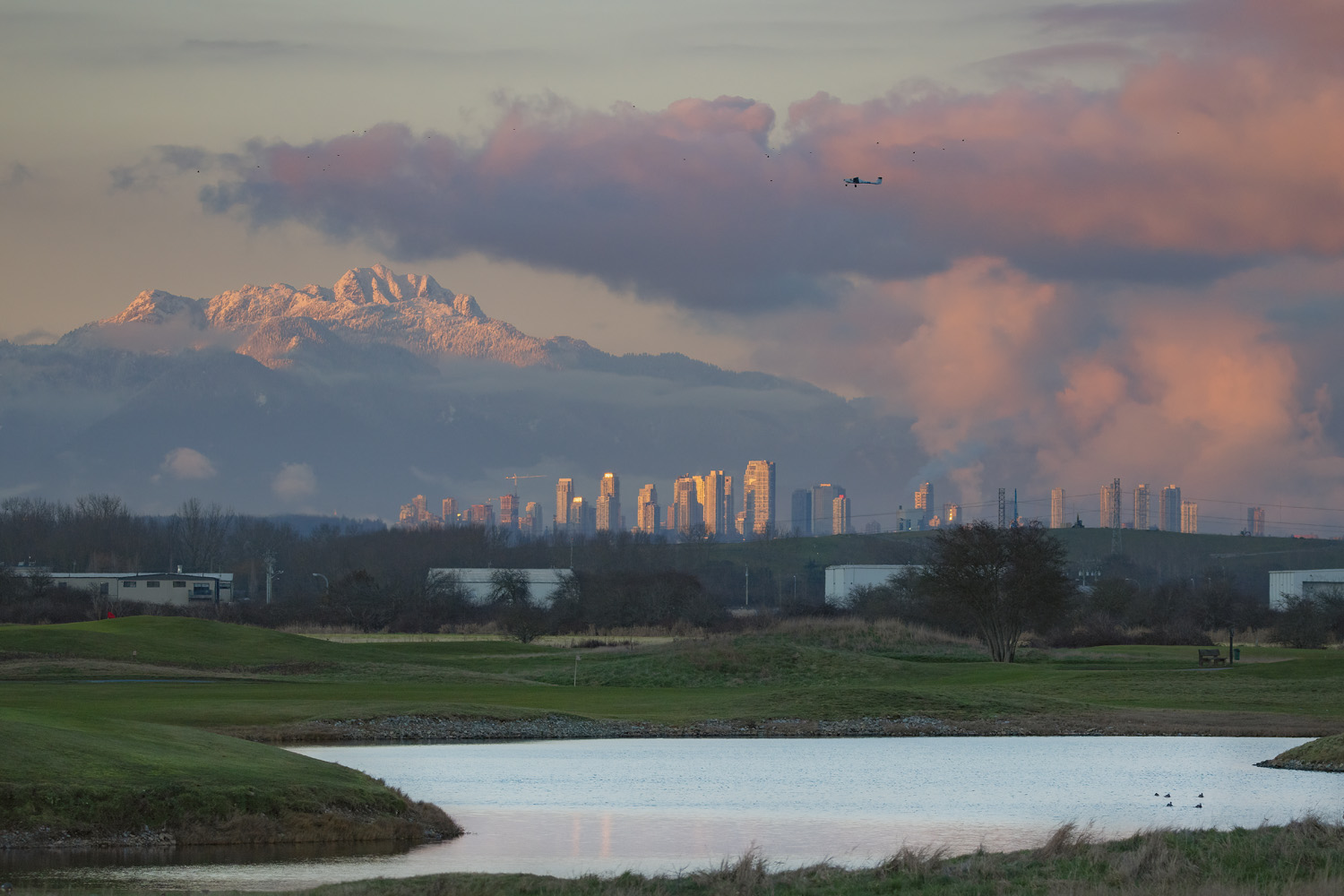 View of Vancouver and Mt Seymour from Boundary Bay